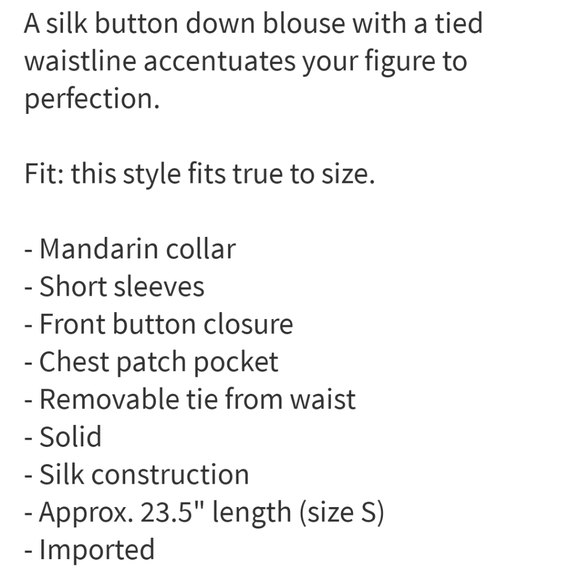 NWT: Frame Silk Lounge Tie Waist Top - Picture 3 of 3